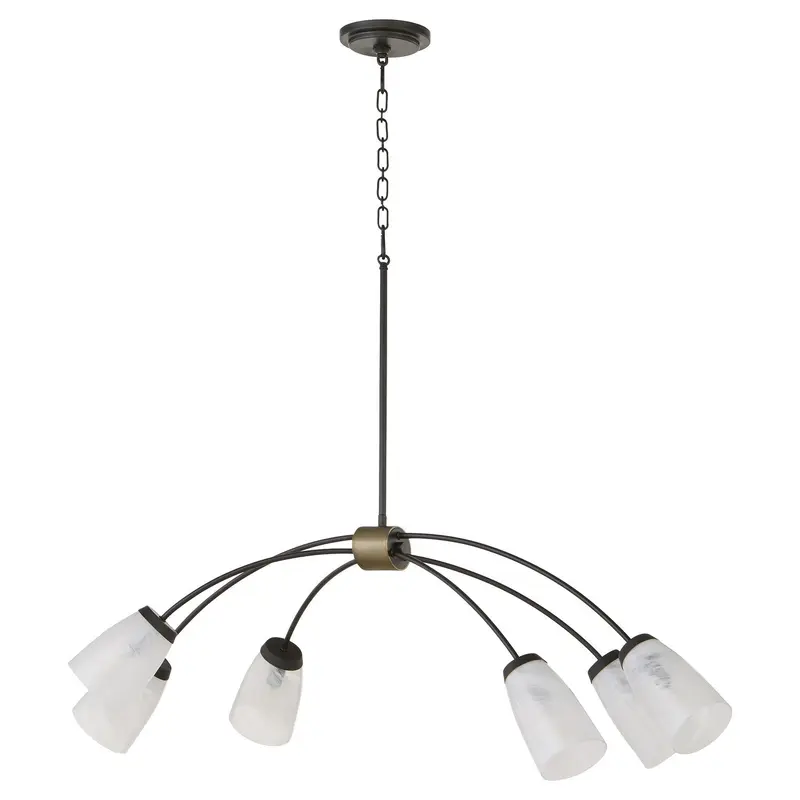 Arpeggio Six Light Linear Chandelier Matte Black