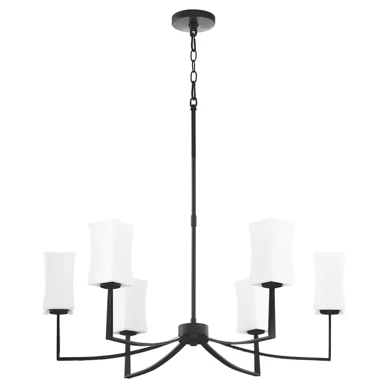 Ayala Eight Light Chandelier Matte Black