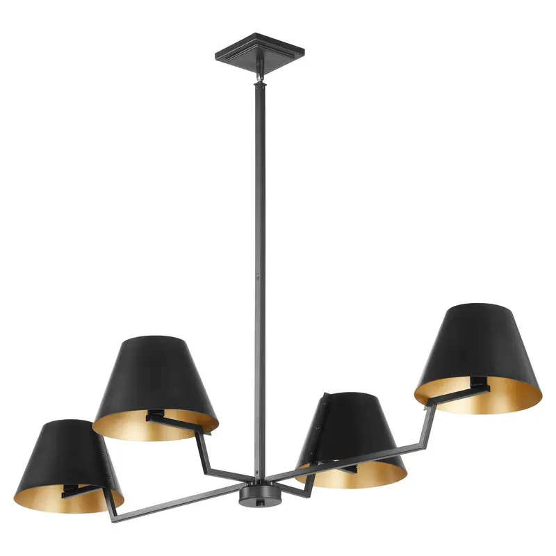 Bliss Four Light Linear Chandelier Matte Black