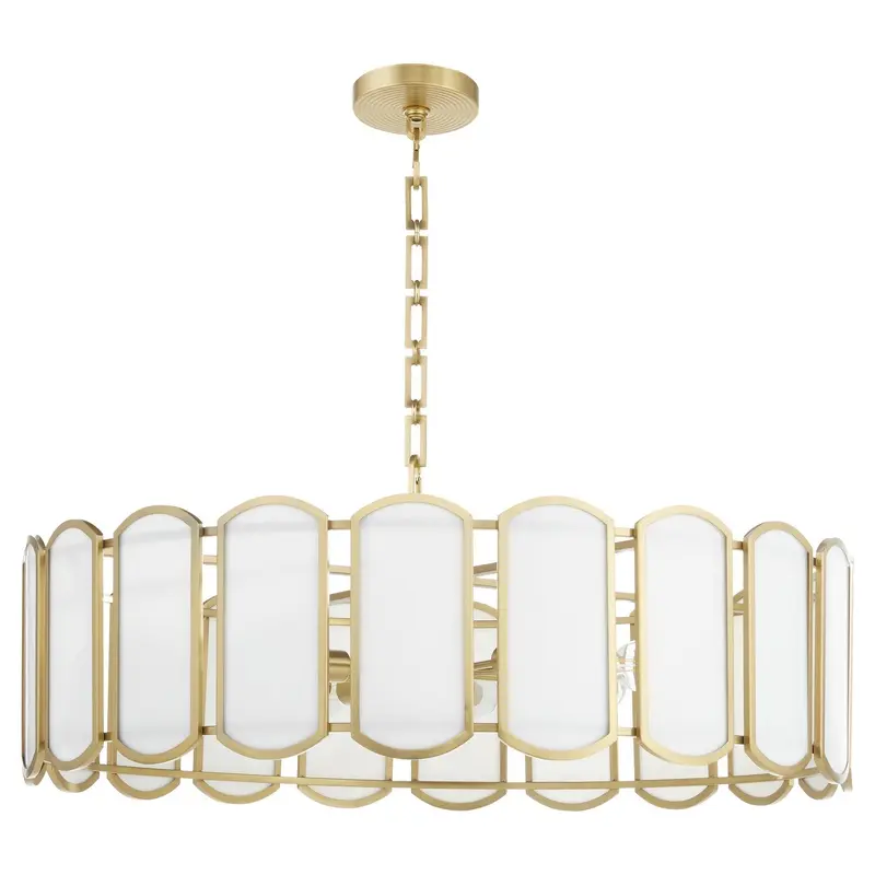 Belleview Eight Light Pendant Aged Brass