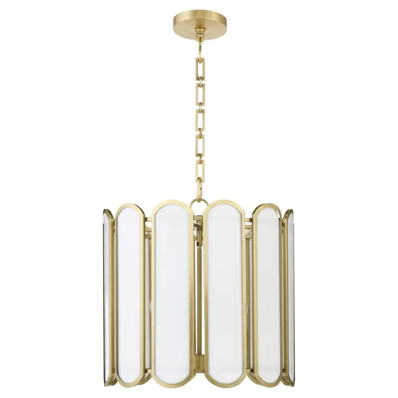 Belleview Four Light Pendant Aged Brass