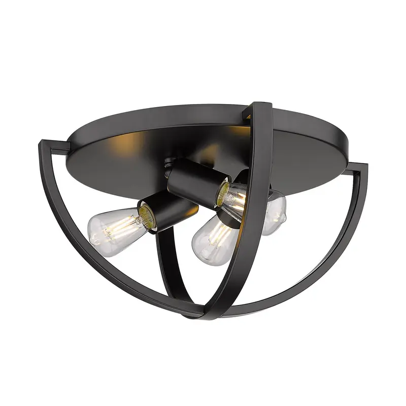 Colson Three Light Flush Mount Matte Black