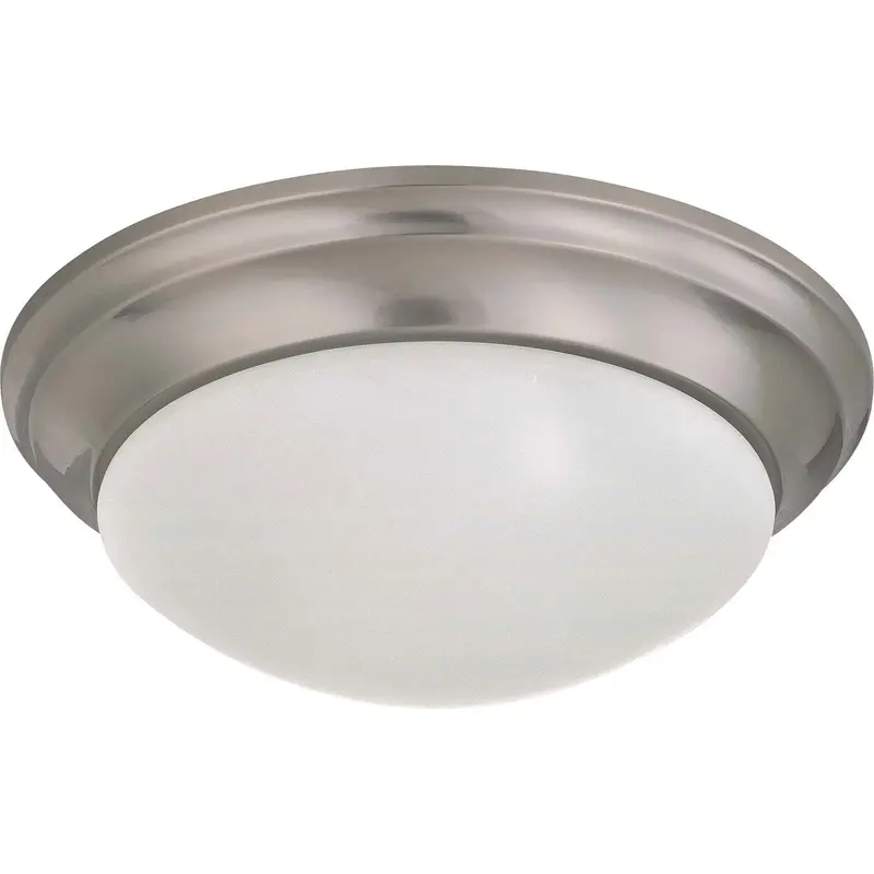 Close to Ceiling Brushed Nickel Two Light Flush Mount Brushed Nickel