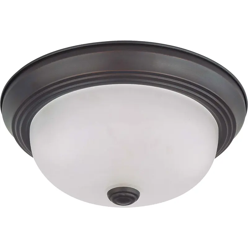 Close to Ceiling Mahogany Bronze Two Light Flush Mount Mahogany Bronze