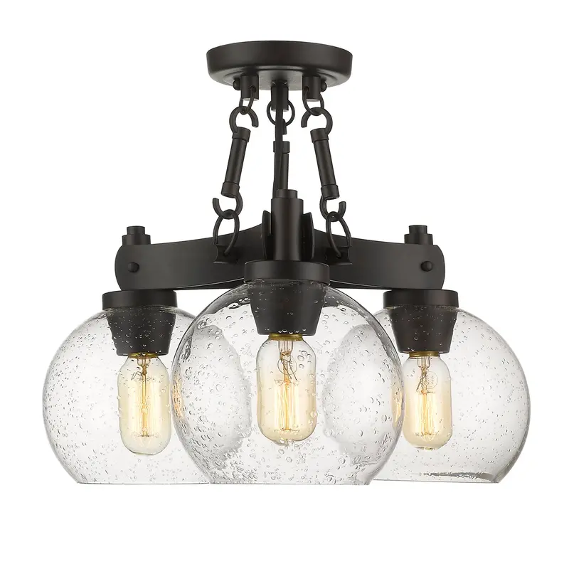Galveston Three Light Semi-Flush Mount Rubbed Bronze