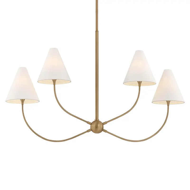 Evermore Four Light Linear Pendant Patina Brass