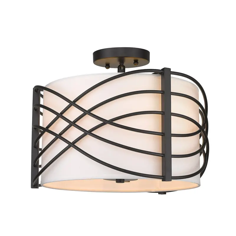 Zara Three Light Semi-Flush Mount Matte Black