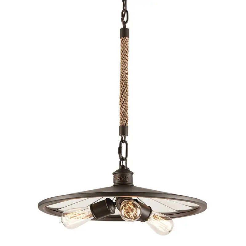 Brooklyn Three Light Pendant Heritage Bronze
