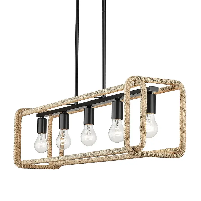 Camden Five Light Linear Pendant Matte Black
