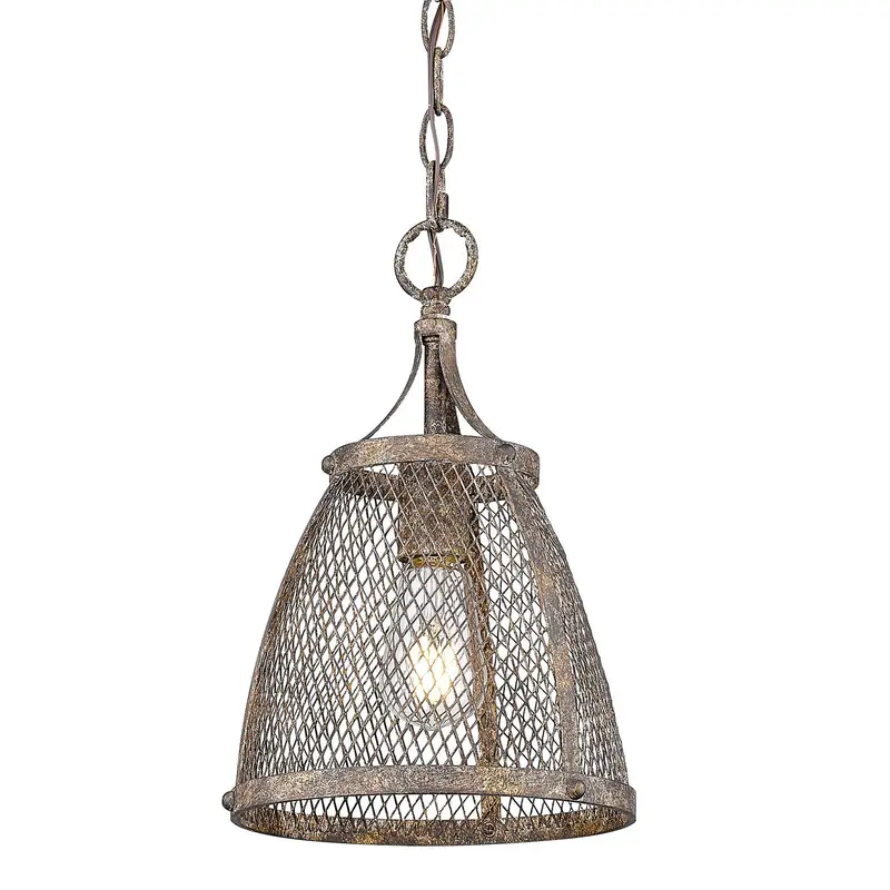 Calgary One Light Mini Pendant Pebbled Rust