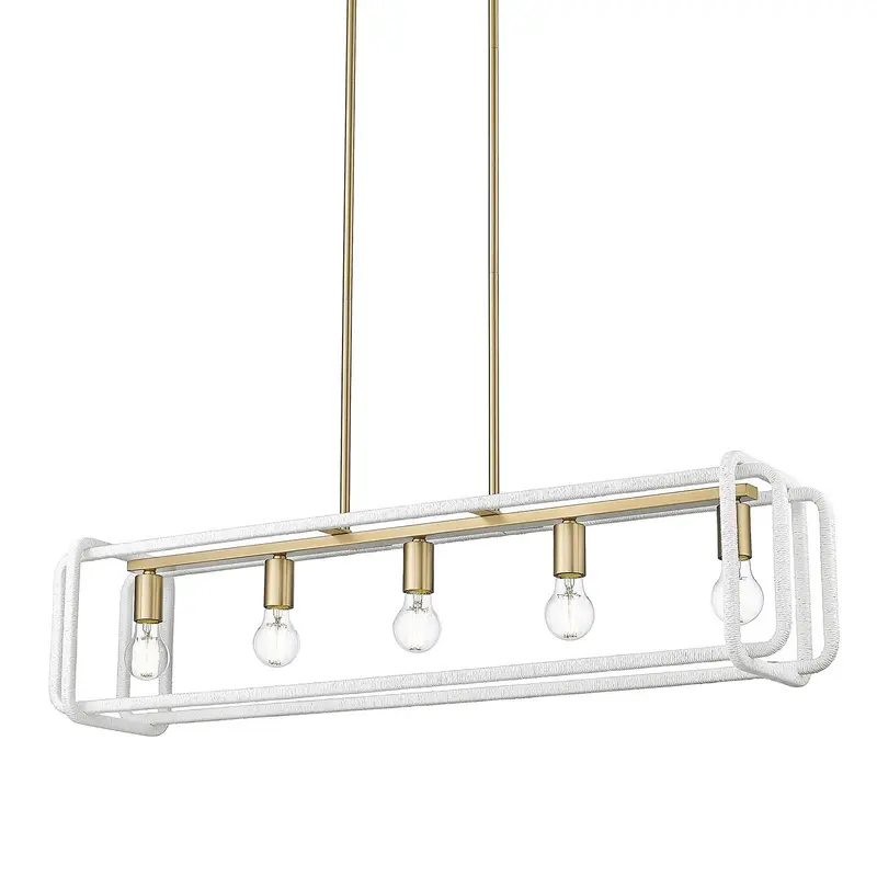 Camden Five Light Linear Pendant Brushed Champagne Brass