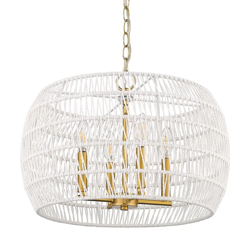Ellie Four Light Chandelier Modern Brushed Gold