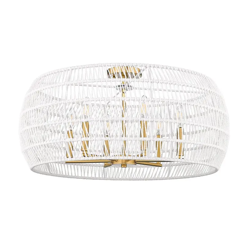 Ellie Six Light Semi-Flush Mount Modern Brushed Gold