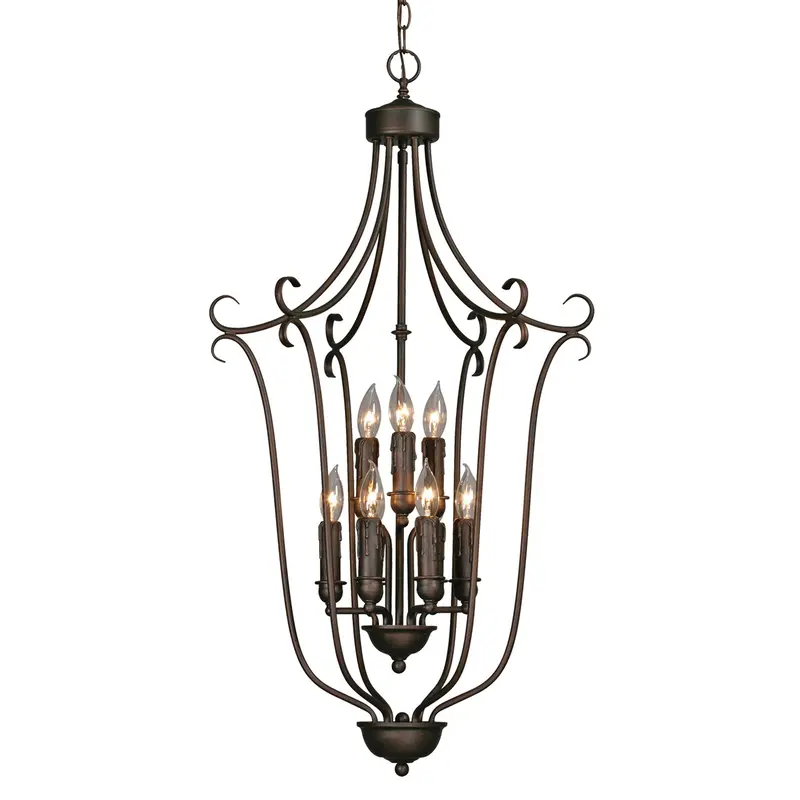Grace Nine Light Chandelier Rubbed Bronze