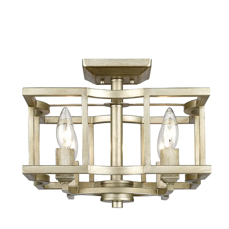 Bellare Four Light Semi-Flush Mount White Gold