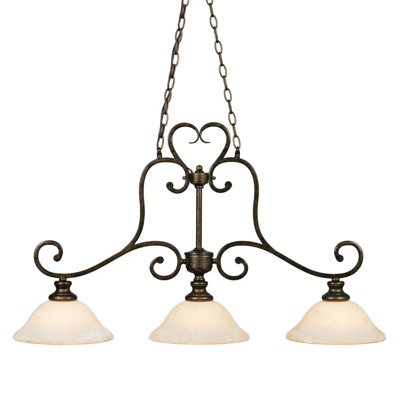 Heartwood Three Light Linear Pendant Burnt Sienna