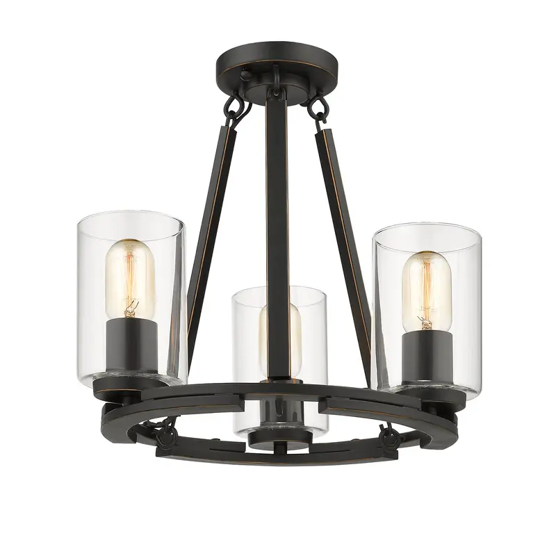 Monroe Three Light Chandelier Matte Black