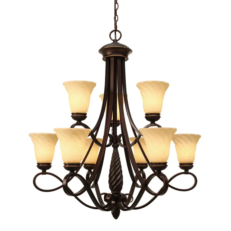 Torbellino Nine Light Chandelier Cordoban Bronze