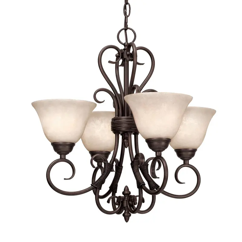 Homestead Four Light Chandelier Rubbed Bronze
