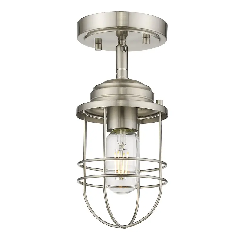 Seaport One Light Semi-Flush Mount Pewter