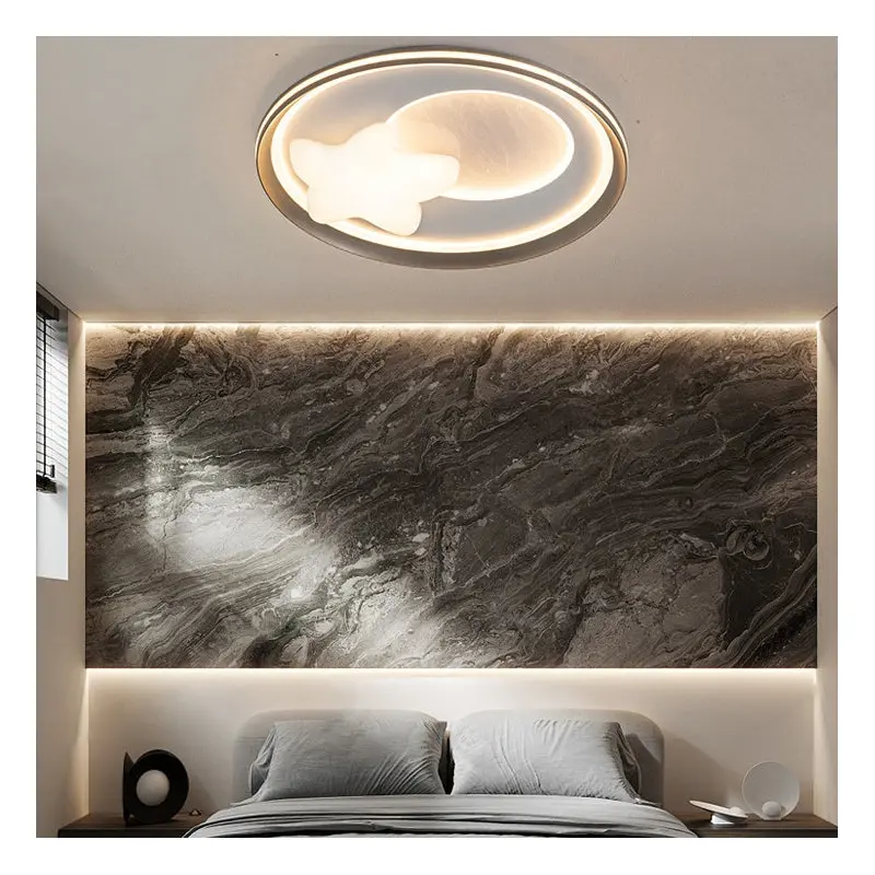 Modern Simplicity Cloud Round Acrylic Iron Aluminum LED Flush Mount Ceiling Light For Bedroom