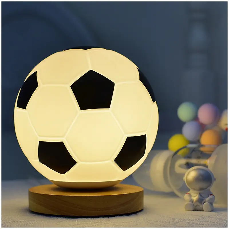 Contemporary Creative Globe Wood Glass LED Table Lamp For Living Room