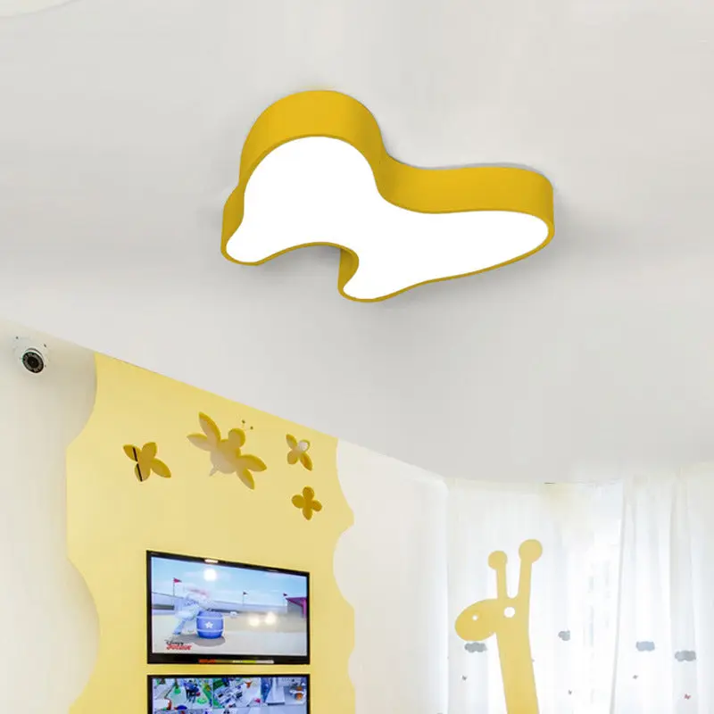 Contemporary Creative Cartoon Kids Tooth Iron Acrylic LED Flush Mount Ceiling Light For Living Room