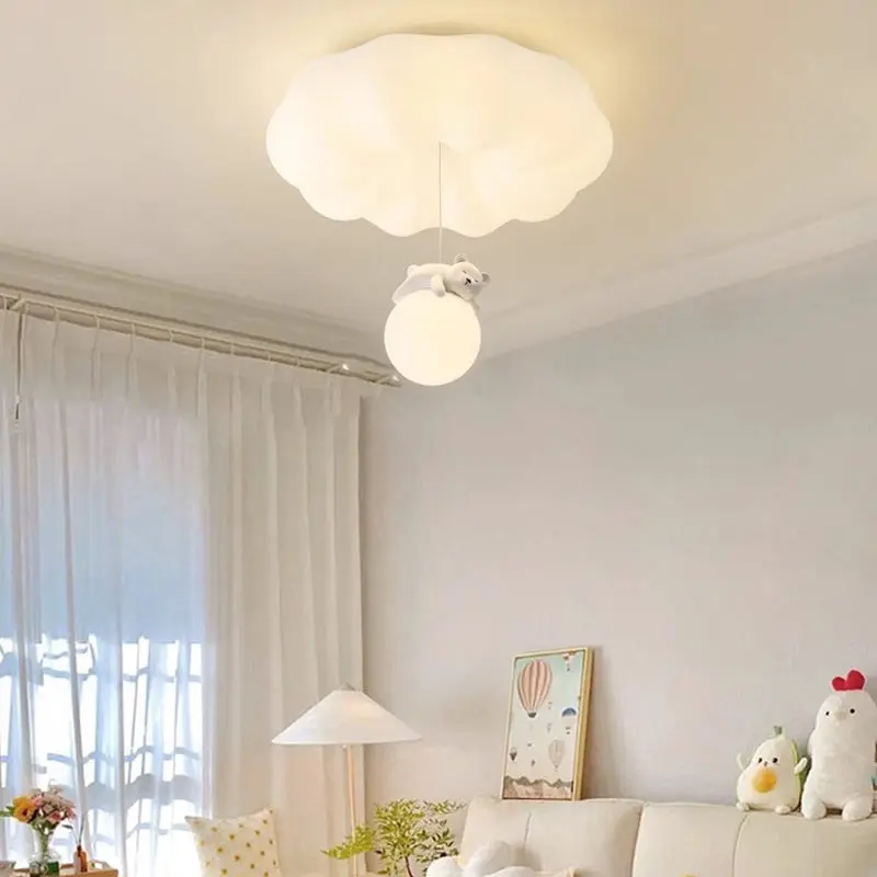 Contemporary Creative Cloud Iron Plastic LED Kids Flush Mount Ceiling Light For Living Room