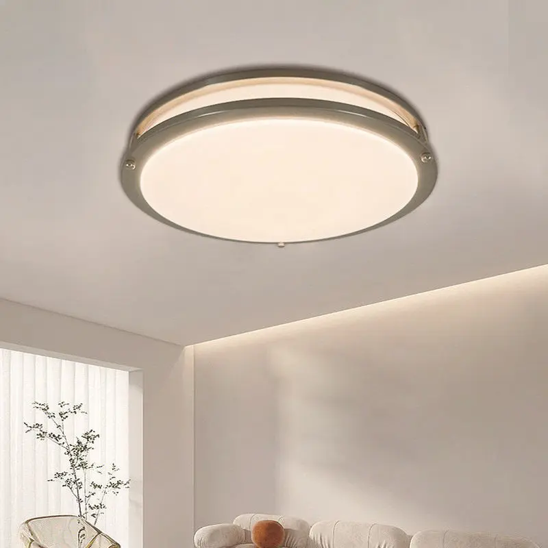 Modern Simplicity Round Iron PVC LED Flush Mount Ceiling Light For Living Room