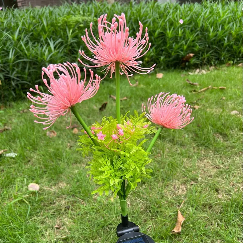 Contemporary Creative Artificial PVC Flower LED Solar Waterproof Lawn Insert Light For Outdoor Patio