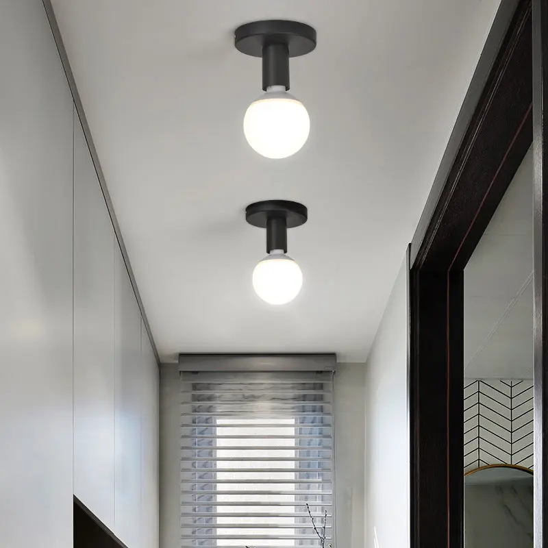 Modern Simplicity Cylinder Iron 1-Light Flush Mount Ceiling Light For Hallway