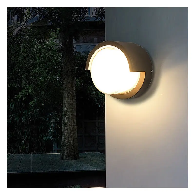 Modern Minimalist Waterproof Round Square Plastic Acrylic LED Wall Sconce Lamp For Garden