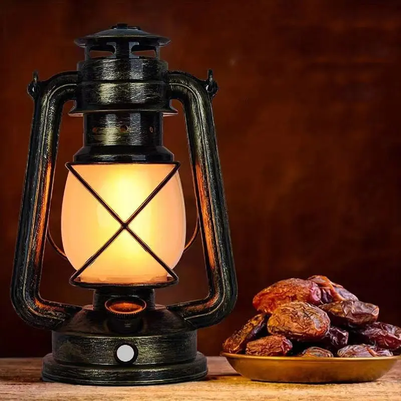 Traditional Vintage USB Horse Lamp Lantern Round ABS LED Table Lamp For Living Room