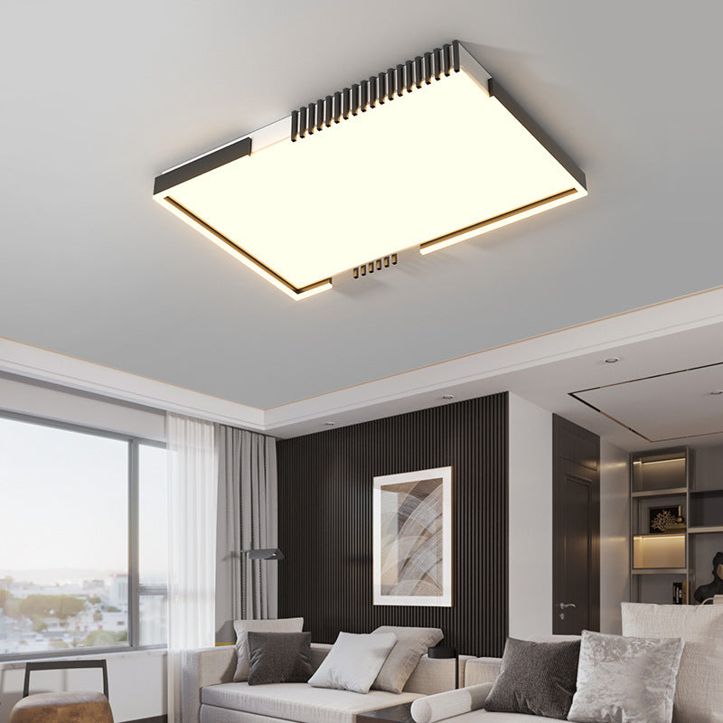 Modern Simplicity Iron Acrylic Square Round Rectangular Line LED Flush Mount Ceiling Light For Living Room