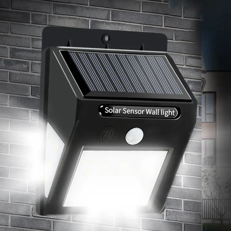 Modern Simplicity Solar Waterproof Motion Sensor ABS Rectangular LED Wall Sconce Lamp For Outdoor Patio