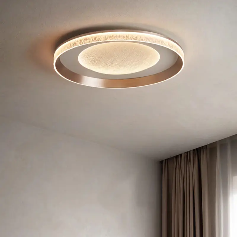 Modern Simplicity Iron Acrylic Round Flame Pattern LED Flush Mount Ceiling Light For Living Room