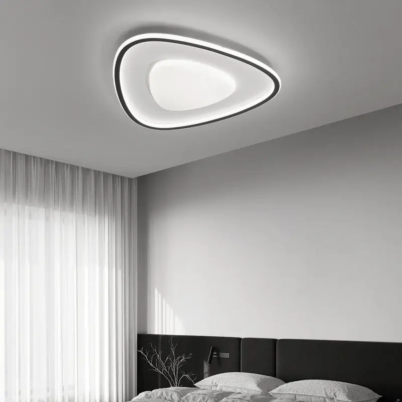 Modern Simplicity Copper Silicone Acrylic Triangle Cloud LED Flush Mount Ceiling Light For Bedroom