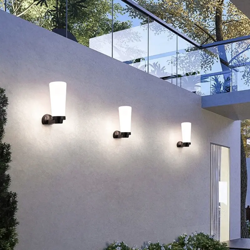 Modern Simplicity Flower Cone Square Cylinder Ball Acrylic ABS Iron 1-Light Wall Sconce Lamp For Outdoor Patio