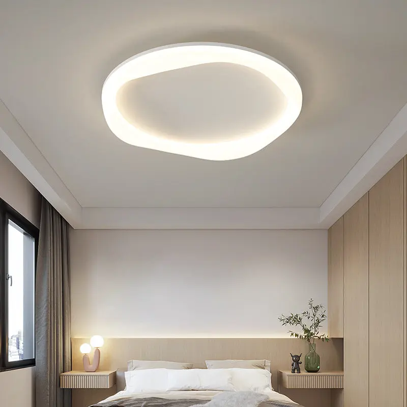 Modern Simplicity Iron Acrylic Round LED Flush Mount Ceiling Light For Bedroom