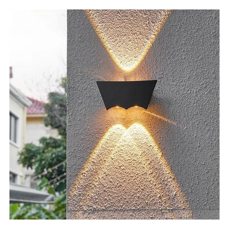 Modern Minimalist Waterproof Trapezoidal Semicircle Die-Cast Aluminum LED Outdoor Wall Sconce Lamp For Garden