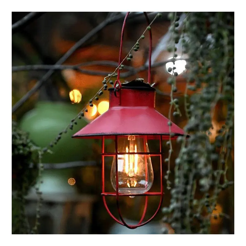 Traditional Vintage Solar Waterproof Round Table Oval Mesh Iron 1-Light Outdoor Light For Garden