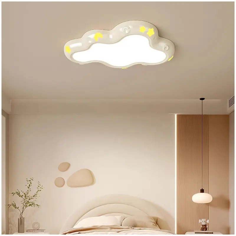 Contemporary Creative Clouds ABS Resin Iron LED Flush Mount Ceiling Light For Bedroom