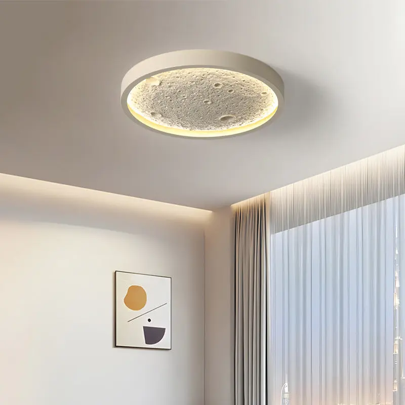 Contemporary Creative Round Iron Resin LED Flush Mount Ceiling Light For Living Room