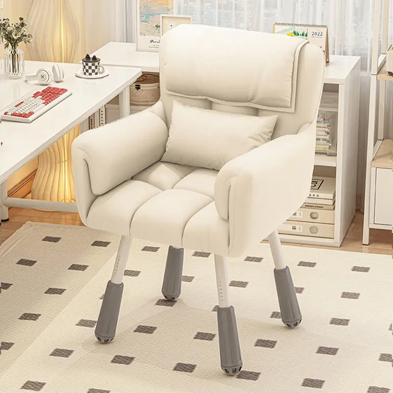 Modern Minimalist Rectangular Cushion Velvet Fabric Technical Fabric Metal Sponge Desk Chair Backrest Armrest For Home Office