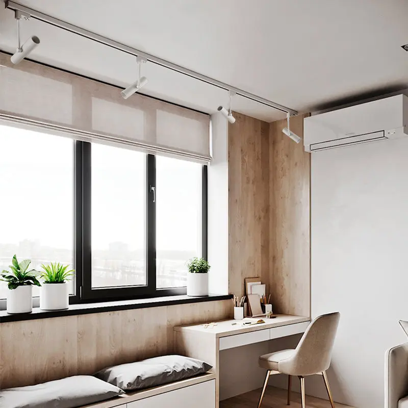 Adjustable Aluminum LED Track Spotlight - Creative Cylinder Semi-Flush Mount Ceiling Light For Home Office