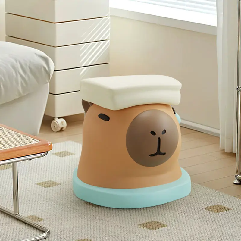 Contemporary Creative Kids Resin Cartoon Dolphin Shaped LowStool Backless Armless For Living Room