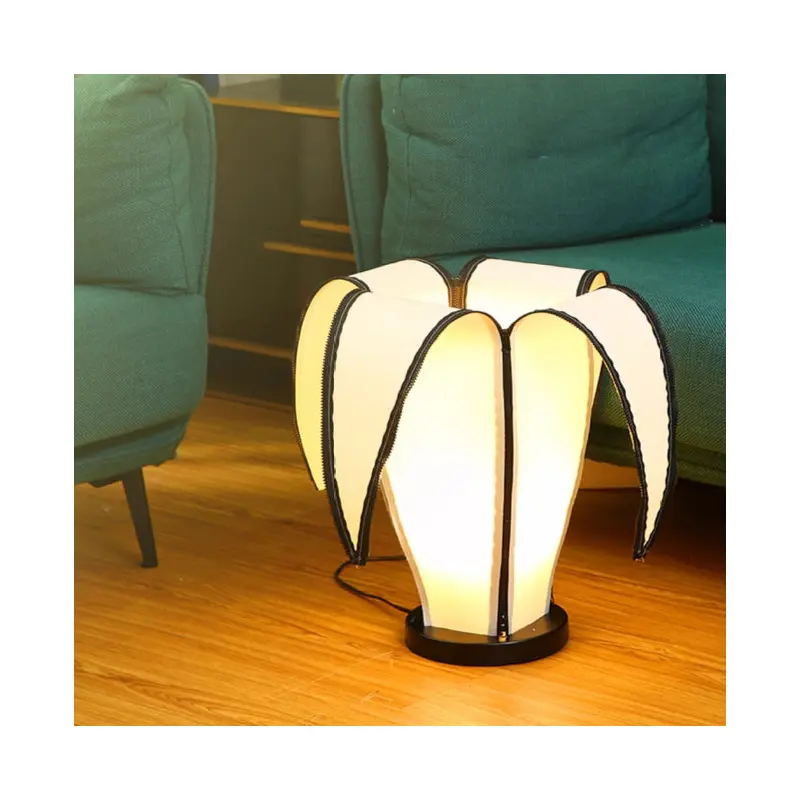 Contemporary Creative Banana Zipper Fabric Hardware 1-Light Standing Floor Lamp For Living Room