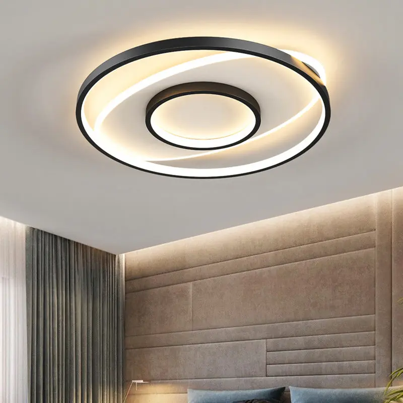 Modern Simplicity Round Acrylic Iron LED Flush Mount Ceiling Light For Bedroom