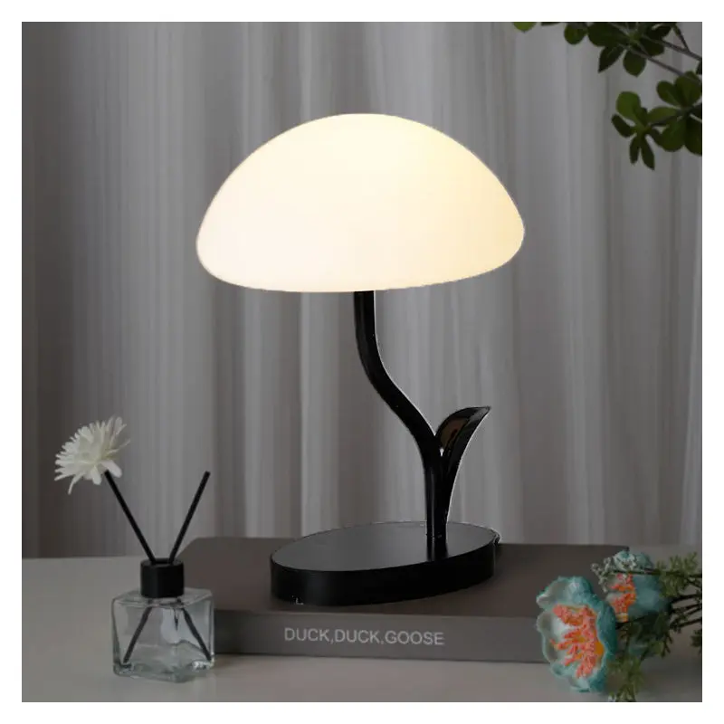Contemporary Creative Mushroom Shape Iron ABS USB LED Table Lamp For Bedroom
