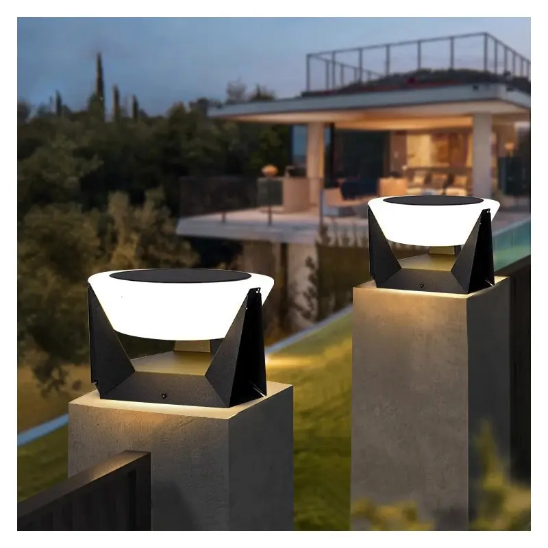 Modern Simplicity Solar Waterproof Stainless Steel PC Round LED Landscape Lighting Outdoor Light For Outdoor Patio